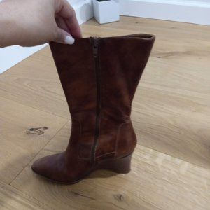 J Crew mid height leather boots